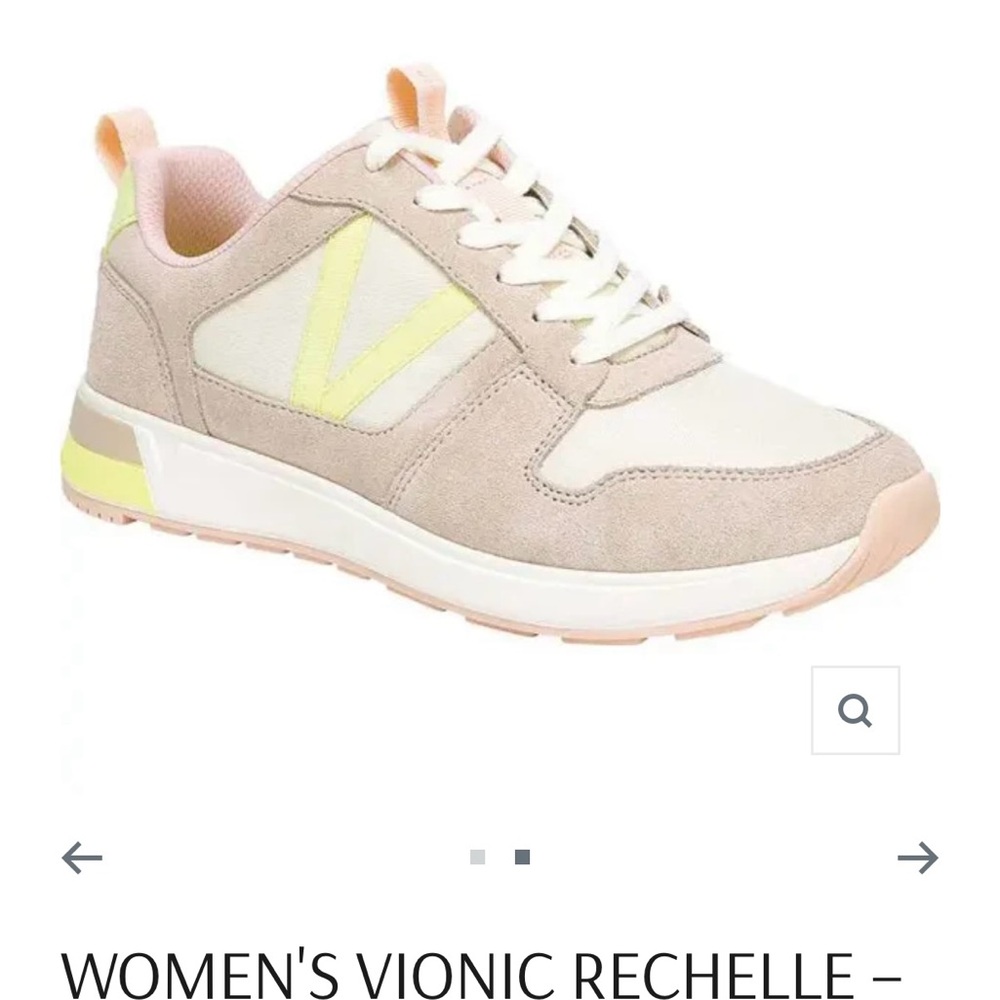 Vionic Women's Rechelle Beige and Yellow Sneakers
